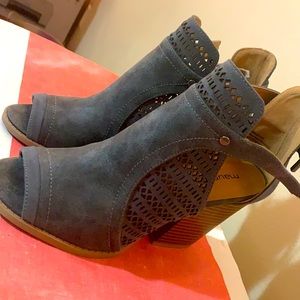 Gray block heels
